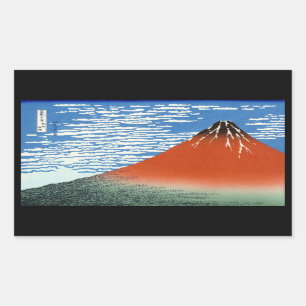 Roter Fuji Südwind klare Morgenröte Rechteckiger Aufkleber