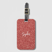 Roter Funkelglitter Gepäckanhänger (Vorderseite Vertikal)