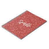 Roter Funkelglitter Notizblock (Linke Seite)