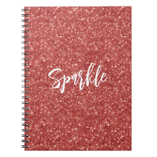 Roter Funkelglitter Notizblock (Vorderseite)
