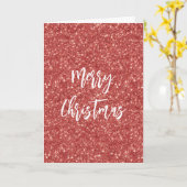 Roter Funkelglitter Weihnachten Karte (Gelbe Blume)