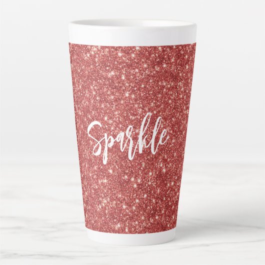 Roter Funkelglitter Weihnachten Milchtasse (Vorderseite)