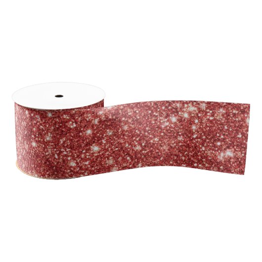 Roter Funkelglitter Weihnachten Ripsband (Spule)