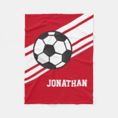 Roter Fußball-Ball trägt personalisierten Namen Fleecedecke (Vorderseite)