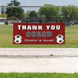 Roter Fußball Danke Trainer Banner