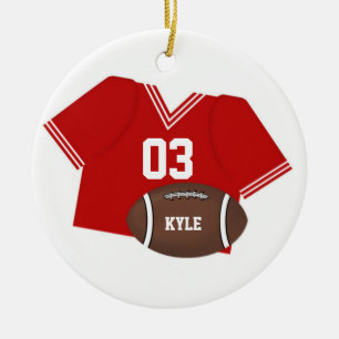 Roter Fußball Jersey und Fußball-Verzierung Keramikornament