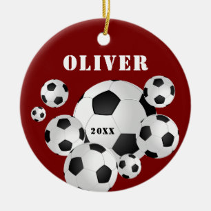 Roter Fußball Sport Kinder Andenken Keramik Ornament