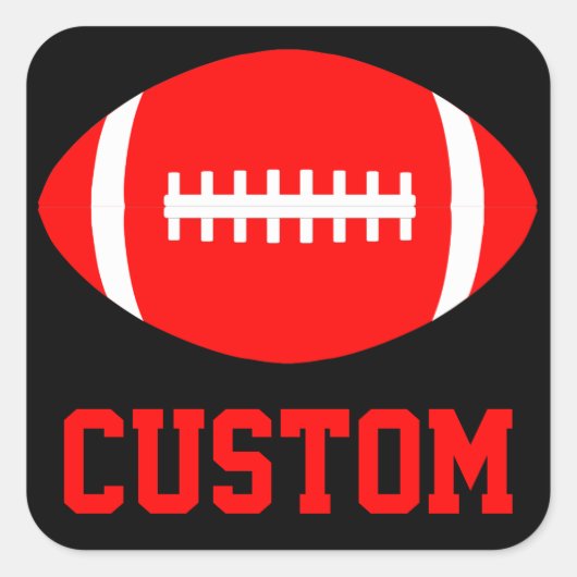 Roter Fußballsticker für Team Party oder Spiel Quadratischer Aufkleber (Vorderseite)
