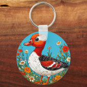 Roter Gänsevogel Schlüsselanhänger (Rückseite)