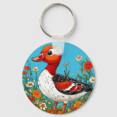 Roter Gänsevogel Schlüsselanhänger (Rückseite)