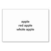 Roter ganze Apfellesekarten für Erwachsene Tischnummer (Rückseite)