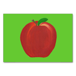 Roter ganze Apfellesekarten für Erwachsene Tischnummer