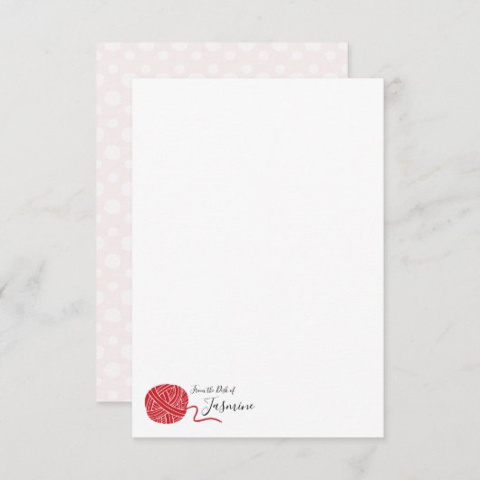 Roter Garn-Ball-Karte Mitteilungskarte (Vorne/Hinten)