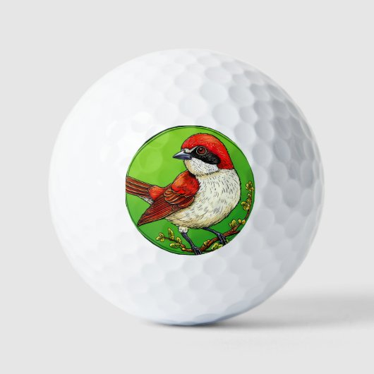 Roter Garnelenvogel Golfball (Vorderseite)