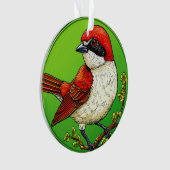 Roter Garnelenvogel Ornament (Vorderseite)