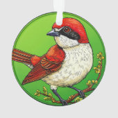 Roter Garnelenvogel Ornament (Rückseite)