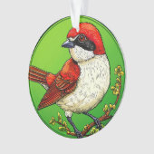 Roter Garnelenvogel Ornament (Vorderseite)
