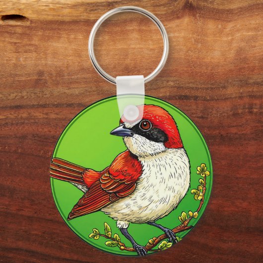 Roter Garnelenvogel Schlüsselanhänger (Vorderseite)