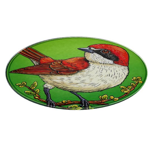 Roter Garnelenvogel Schneidebrett (Ecke)