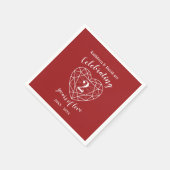 Roter Garnet Jubiläum 2 Jahre Liebe Servietten (Ecke)