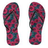 Roter Garten Dahlia/blaue Blätter Badesandalen (Fußbett)