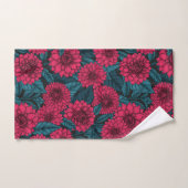 Roter Garten Dahlia/blaue Blätter Badhandtuch Set (Handtuch)