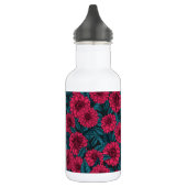 Roter Garten Dahlia/blaue Blätter Edelstahlflasche (Links)