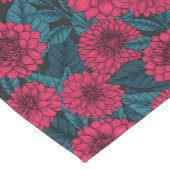 Roter Garten Dahlia/blaue Blätter Kurzer Tischläufer (Ecke)