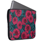 Roter Garten Dahlia/blaue Blätter Laptopschutzhülle (Vorne Rechts)
