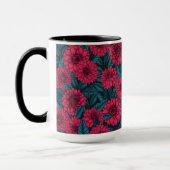 Roter Garten Dahlia/blaue Blätter Tasse (Links)
