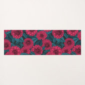 Roter Garten Dahlia/blaue Blätter Yogamatte (Rückseite (Horizontal))