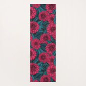 Roter Garten Dahlia/blaue Blätter Yogamatte (Rückseite)