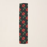 Roter Garten Rose Blume Florenz Schal<br><div class="desc">Dieser wunderschöne Chiffonschal weist ein sich wiederholendes Muster einer Blume der Single-rote Rose mit grünen Blätter Set auf einem reinen schwarzen Hintergrund auf. Was für eine tolle Idee für einen Gärtner oder Blume Liebhaber!</div>