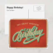 Roter Geburtstag Postkarte (Vorne/Hinten)