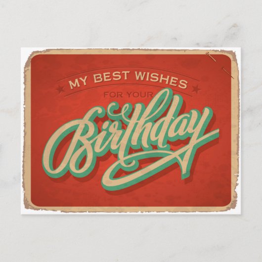 Roter Geburtstag Postkarte (Vorderseite)
