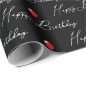 Roter Geburtstagsballon mit Text Geschenkpapier (Rolleneckpunkt)