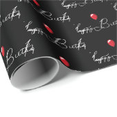 Roter Geburtstagsballon mit Text Geschenkpapier (Rolleneckpunkt)