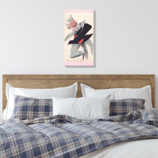 Roter Geflügel von John James Audubon Leinwanddruck (Insitu (Schlafzimmer))