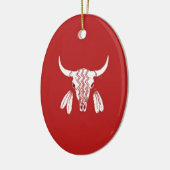 Roter Geist Tanz Buffalo Oval Keramik Ornament (Links)