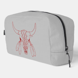 Roter Geister-Tanz Büffel grau dopp Kit Kulturbeut Waschbeutel