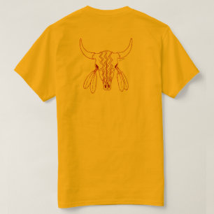 Roter Geister-Tanz Büffel-Linie Frauen Gold T-Shir T-Shirt