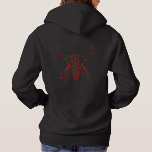 Roter Geister-Tanz Büffel Linie schwarze Kapuzenja Hoodie