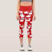 Roter Geisterhund Capri Leggings (Vorderseite)