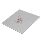 Roter Geistertanz Büffel grau große Fliese (Seite)