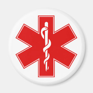 Roter gelb-orangeer weißer Krankenschwester Magnet