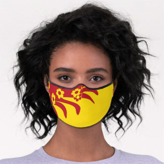 Roter Gelber Hawaiianer tropischer Sommer Premium Mund-Nasen-Maske