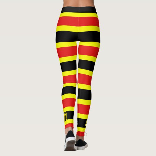 Roter, gelber und schwarzer korallenrote leggings (Rückseite)