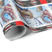 Roter gemusterter Nussknacker-Kuss Geschenkpapier (Rolleneckpunkt)