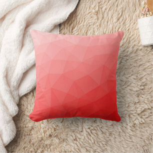Roter geometrischer Maschenverlauf mit Farbverlauf Kissen