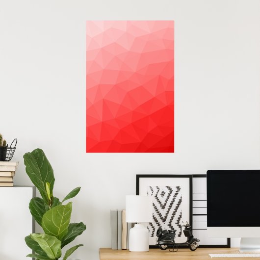 Roter geometrischer Maschenverlauf mit Farbverlauf Poster (Heimbüro)